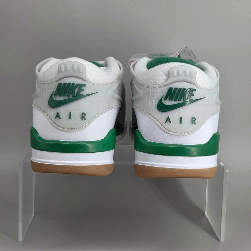Jordan Stadium 90 Sneakers‎ Boys 6Y White Grey Lucky Green Low Top Gum Sole New